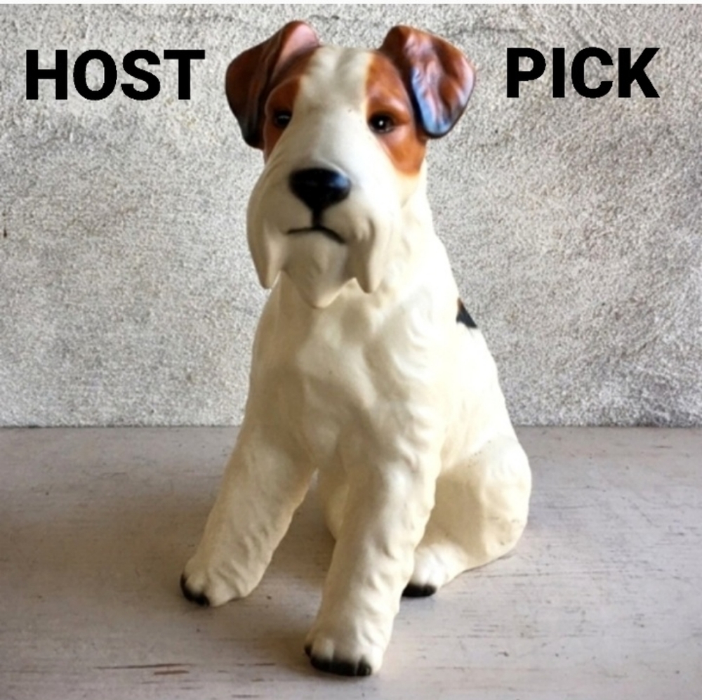 👉*VINTAGE* CERAMIC DOG STATUE ~TERRIER FIGURE ~9"H ~EXCELLENT CONDITION